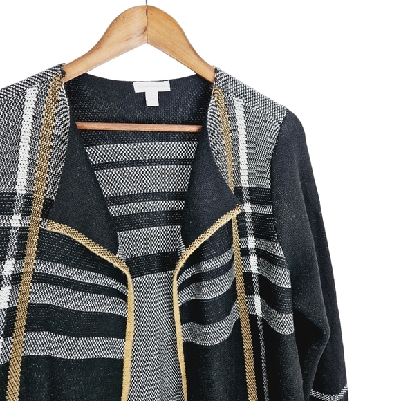 Charter Club plaid long sleeve cardigan sweater size L - Picture 6 of 9